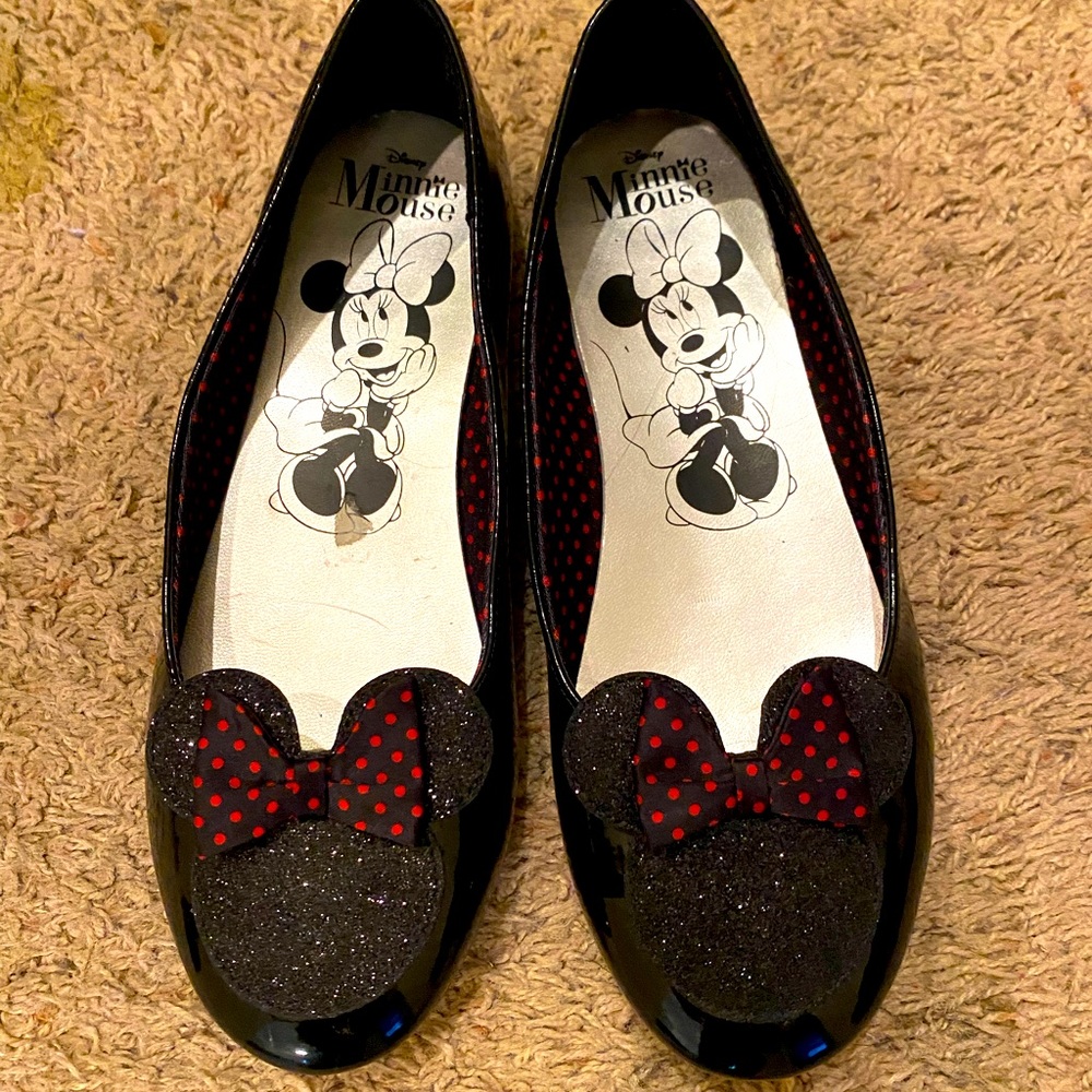 Girls Disney Minnie Mouse black flats
